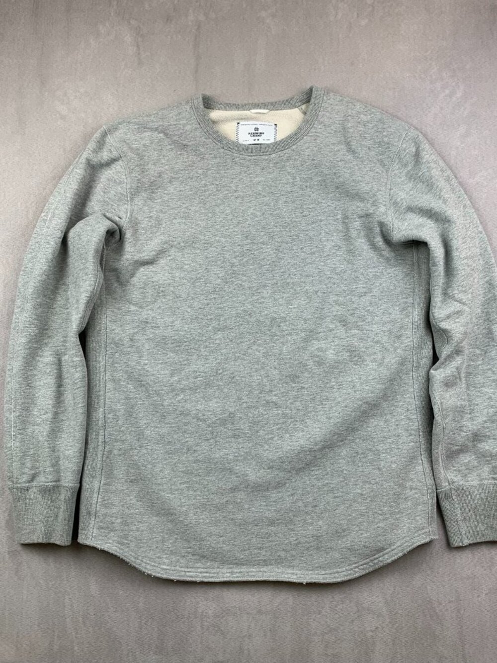 Reigning Champ Men Sweater Medium Gray Crewneck Long Sleeve Pullover 100% Cotton